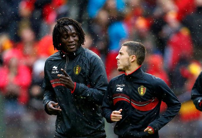 Lukaku a Hazard na tréninku