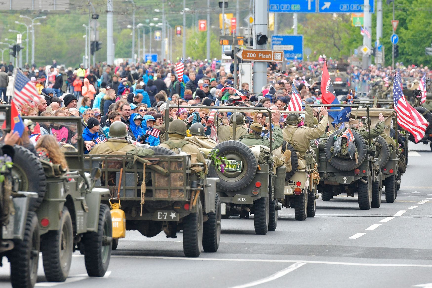 Vojenský konvoj v Plzni, 5.5. 2019