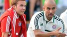 Mario Götze a Pep Guardiola na tréninku Bayernu Mnichov