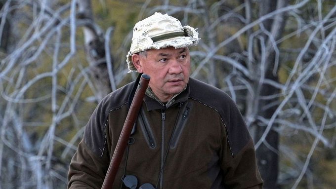 Ruský ministr obrany Sergej Šojgu na dovolené na Sibiři.