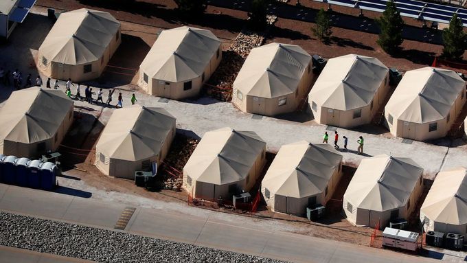 Tábor pro děti migrantů poblíž hranice mezi Mexikem a Texasem. Červen 2018.