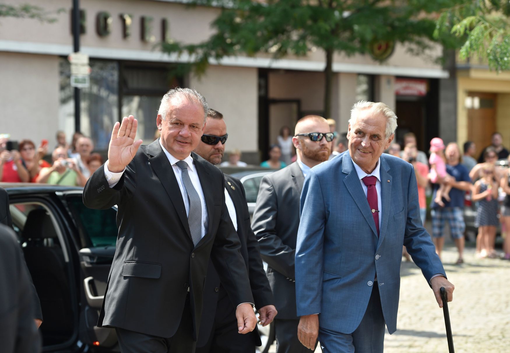 Miloš Zeman a Andrej Kiska v Hodoníně