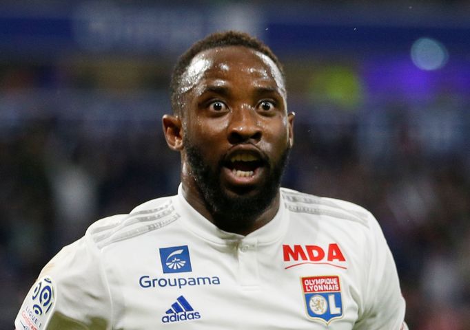 Soccer Football - Ligue 1 - Olympique Lyonnais v Caen - Groupama Stadium, Lyon, France - May 18, 2019   Lyon's Moussa Dembele celebrates scoring their third goal      REU