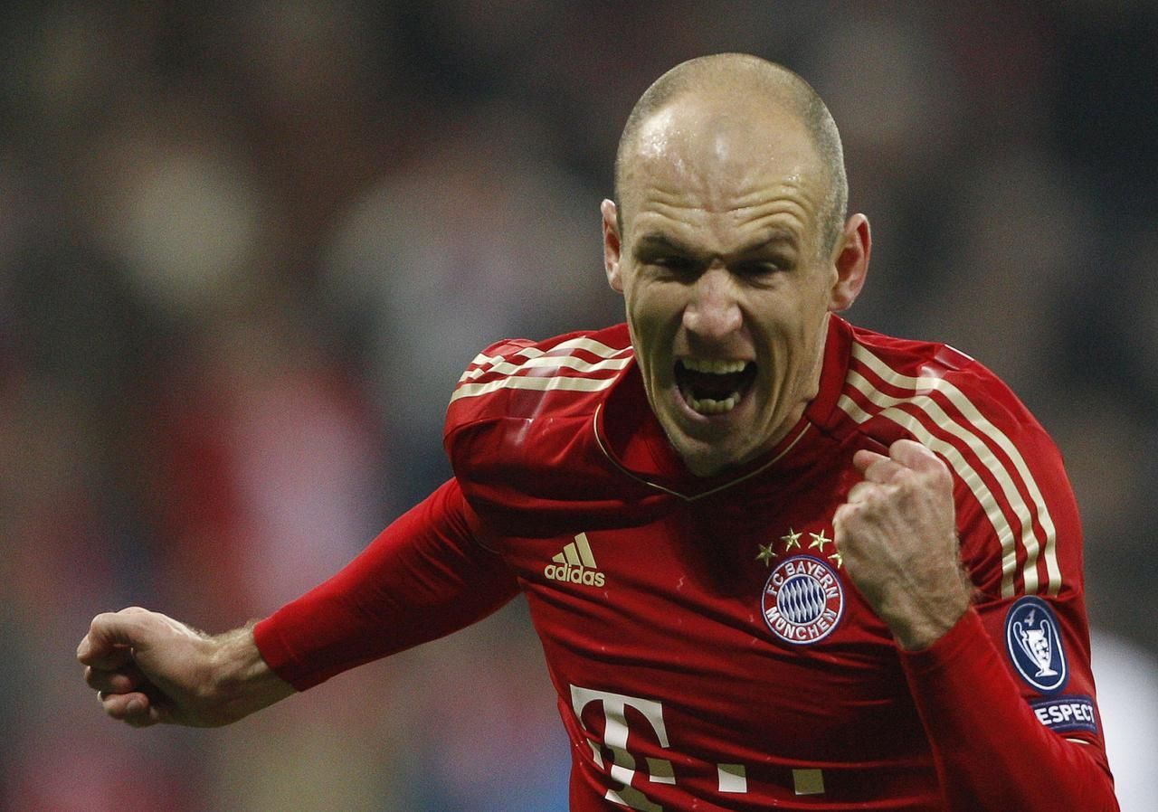 Bayern Mnichov - FC Basilej (Arjen Robben, radost)