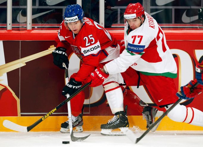 MS v hokeji 2013, Česko - Bělorusko: Jiří Hudler - Alexander Kitarov