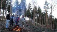 At 7 am in the Krušné hory (Ore Mountains) it is extremely cold. The first thing Kubas's employees do is make a fire to get warm. Only then they start struggling with the frozen branches covered with snow.