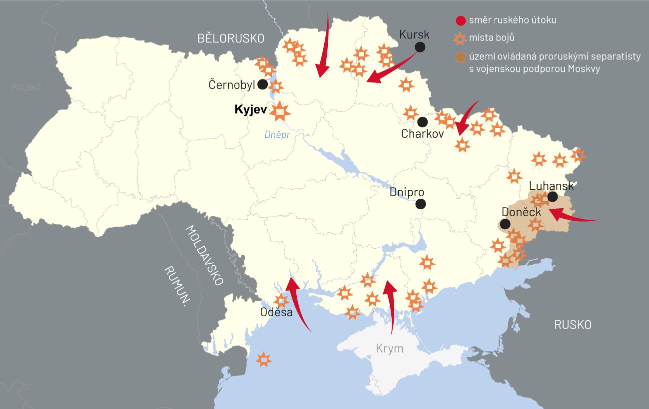 Mapa utoky ruska