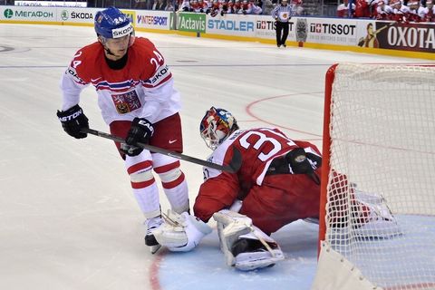 MS 2014,:Česko-Dánsko: Jiří Hudler - Simon Nielsen