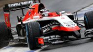 Teď asi čeká jméno nejlepšího pilota, nemýlíte se. A ano, tento snímek je tu správně, protože úterní výsledkovou listinu ovládl Max Chilton v Marussii. Brit totiž obul superměkké gumy Pirelli, díky nimž byl dvě desetiny rychlejší než Charles Pic s Lotusem.