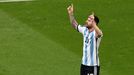 Lionel Messi slaví gól v zápase Argentina - Saúdská Arábie na MS 2022