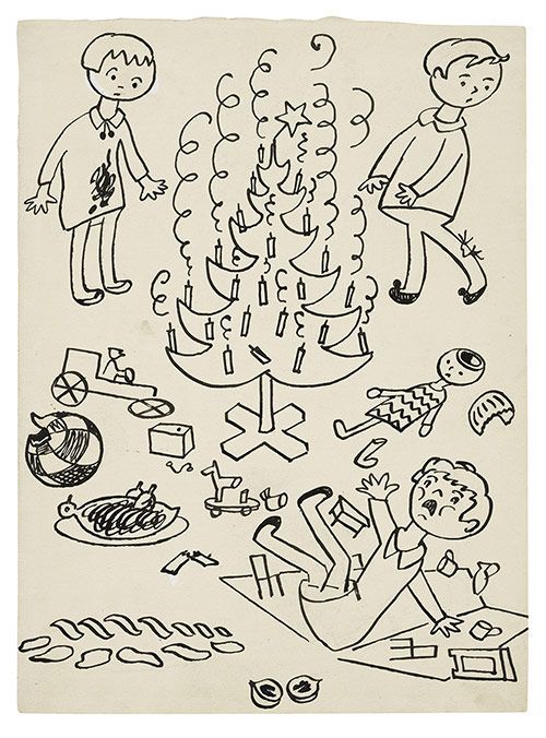 Josef Čapek: Kresbu z cyklu Povídejme si děti (O vánocích, které nechtěly být)