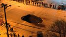 Workers block off the site of a sinkhole which occured overnight on Shiliuzhuang road, in Beijing on April 26, 2011. A section of the road collapsed beneath a truck, slightly injuring the driver and a passenger, who both jumped out the vehicle beforeit sank into the hole, as an authoritiy suspects the hole was caused by the construction of a subway line. CHINA OUT AFP PHOTO