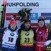 SP Ruhpolding 2018, 20 km M: Ondřej Moravec, Martin Fourcade, a Johannes Thingnes Bö