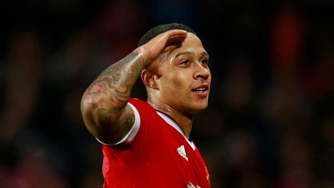 Memphis Depay v dresu Manchesteru United