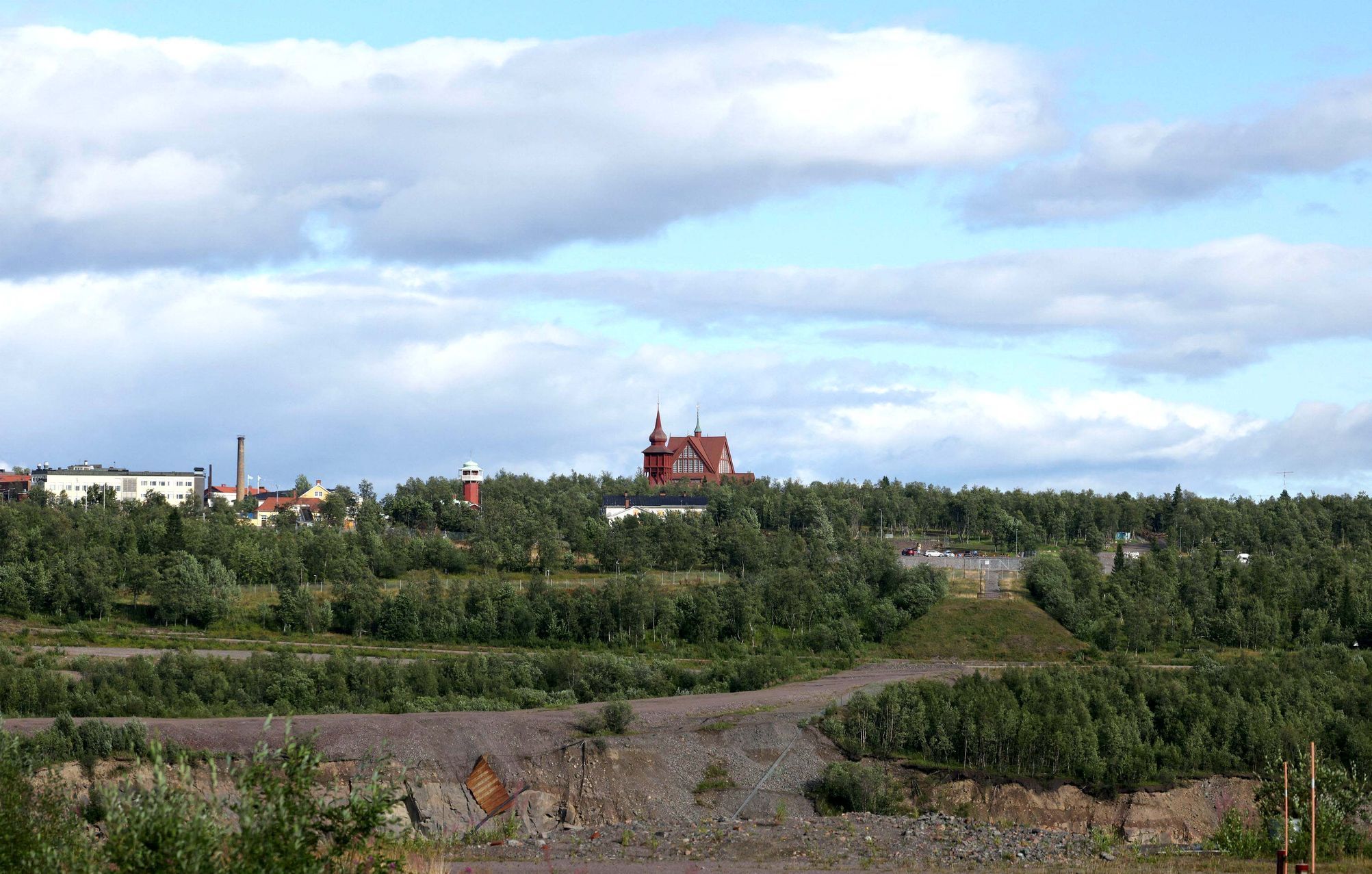 Norsko, Kiruna, kostel, doly, stěhování, přesun