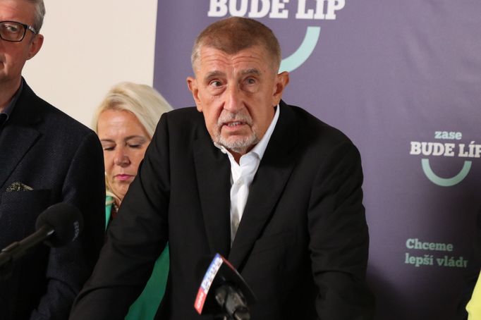 Předseda ANO Andrej Babiš na výjezdním zasedání stínové vlády v Hradci Králové poslední srpnový den roku 2023