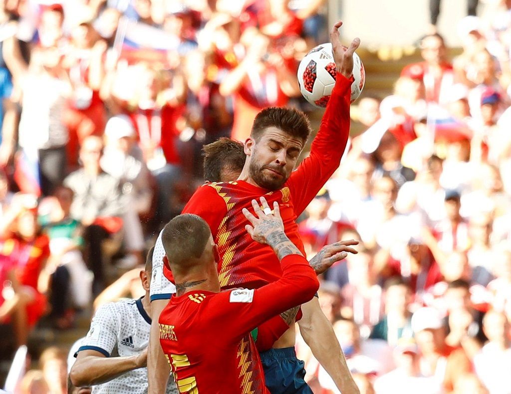 Španělsko vs. Rusko, osmifinále MS ve fotbale 2018 (Pique, penalta)