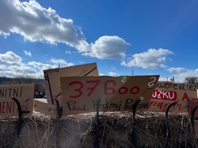 Vysokoškolští pedagogové protestovali proti nízkým mzdám.