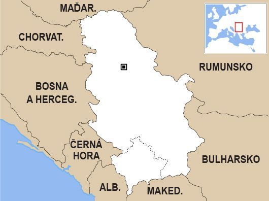 Srbsko - slepá mapa