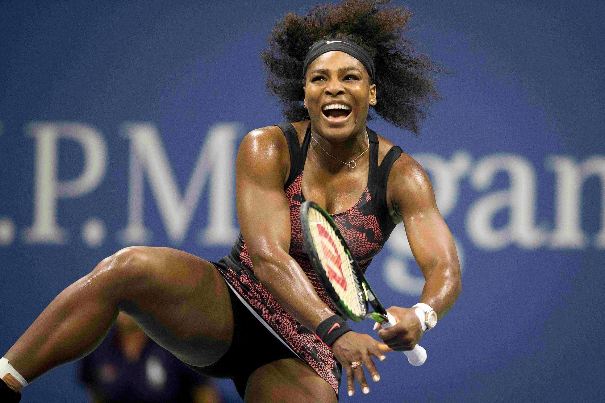 US Open 2015 - Serena Williamsová v zápase proti své sestře Venus Williamsové