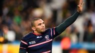 Bryan Habana (Jihoafrická republika). Dvaatřicetileté křídlo a mistr světa z roku 2007 vyrovnal na šampionátu rekord Novozélanďana Jonaha Lomua v počtu položených pětek. Za tři mistrovství jich dokázal položit 14 a ve čtvrtfinále s Walesem má šanci stát se světovým rekordmanem.