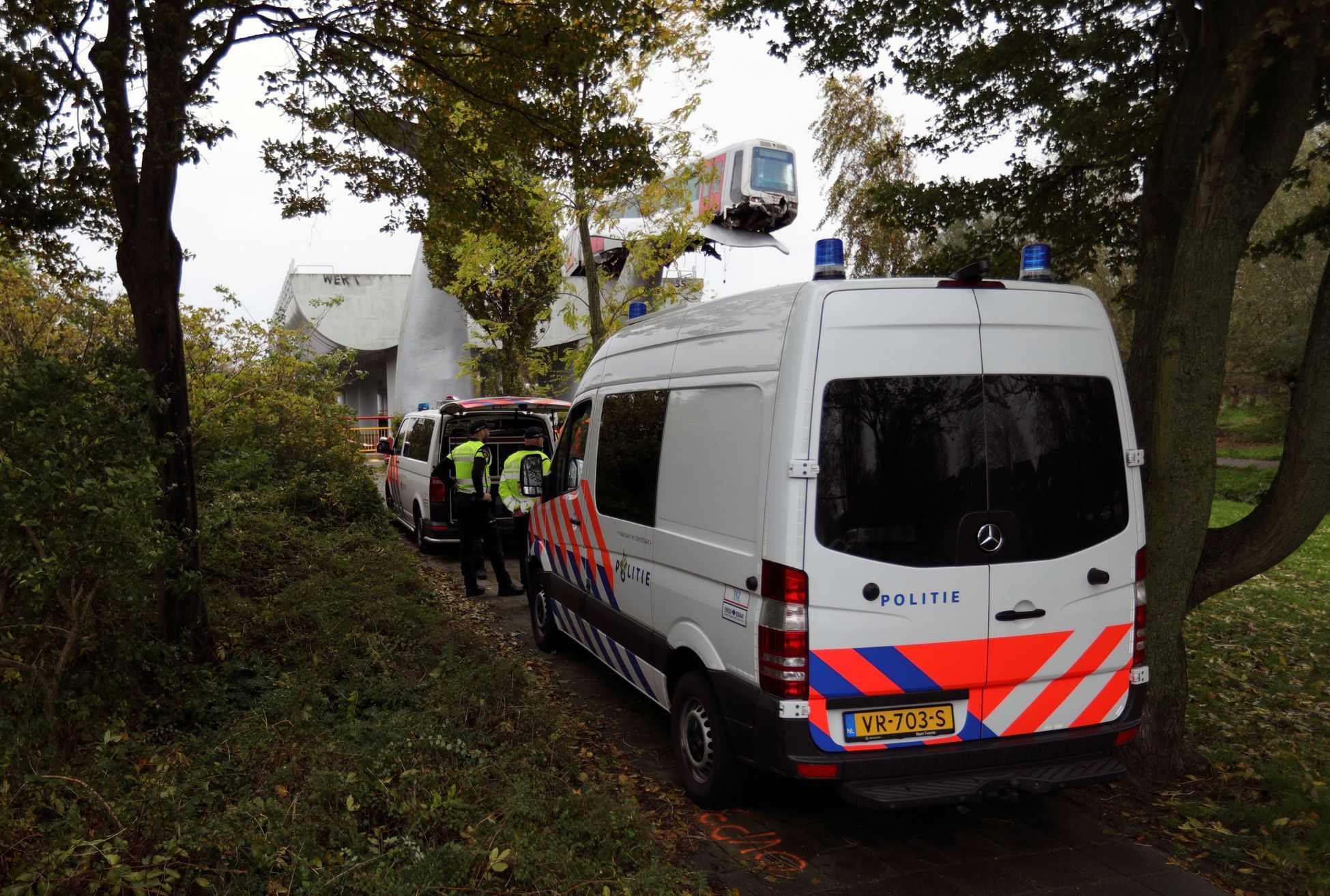 Kuriózní nehoda vlaku Rotterdam dopravního podniku RET.