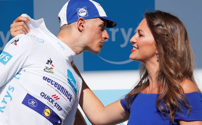 Cycling - Tour de France - The 27.5-km Stage 13 Individual Time Trial from Pau to Pau - July 19, 2019 - Deceuninck-Quick Step rider Enric Mas of Spain celebrates on the p