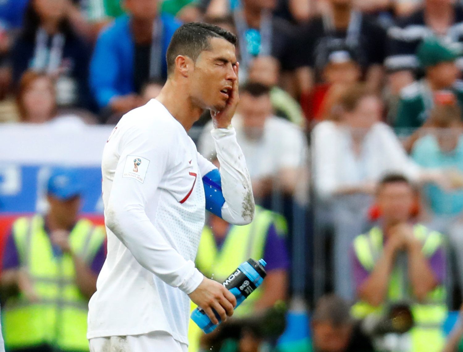 Cristiano Ronaldo v zápase Portugalsko - Maroko na MS 2018