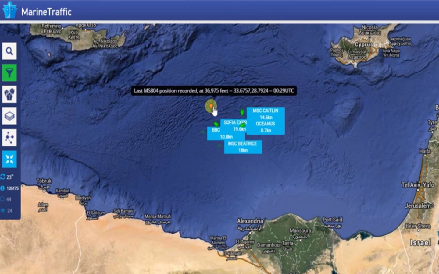 YT MS804 záchranné operace ve Středozemním moři