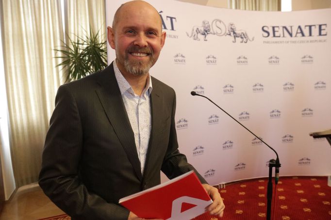 Ředitel Asociace komunikačních agentur Marek Hlavica v Senátu 2. prosince 2019