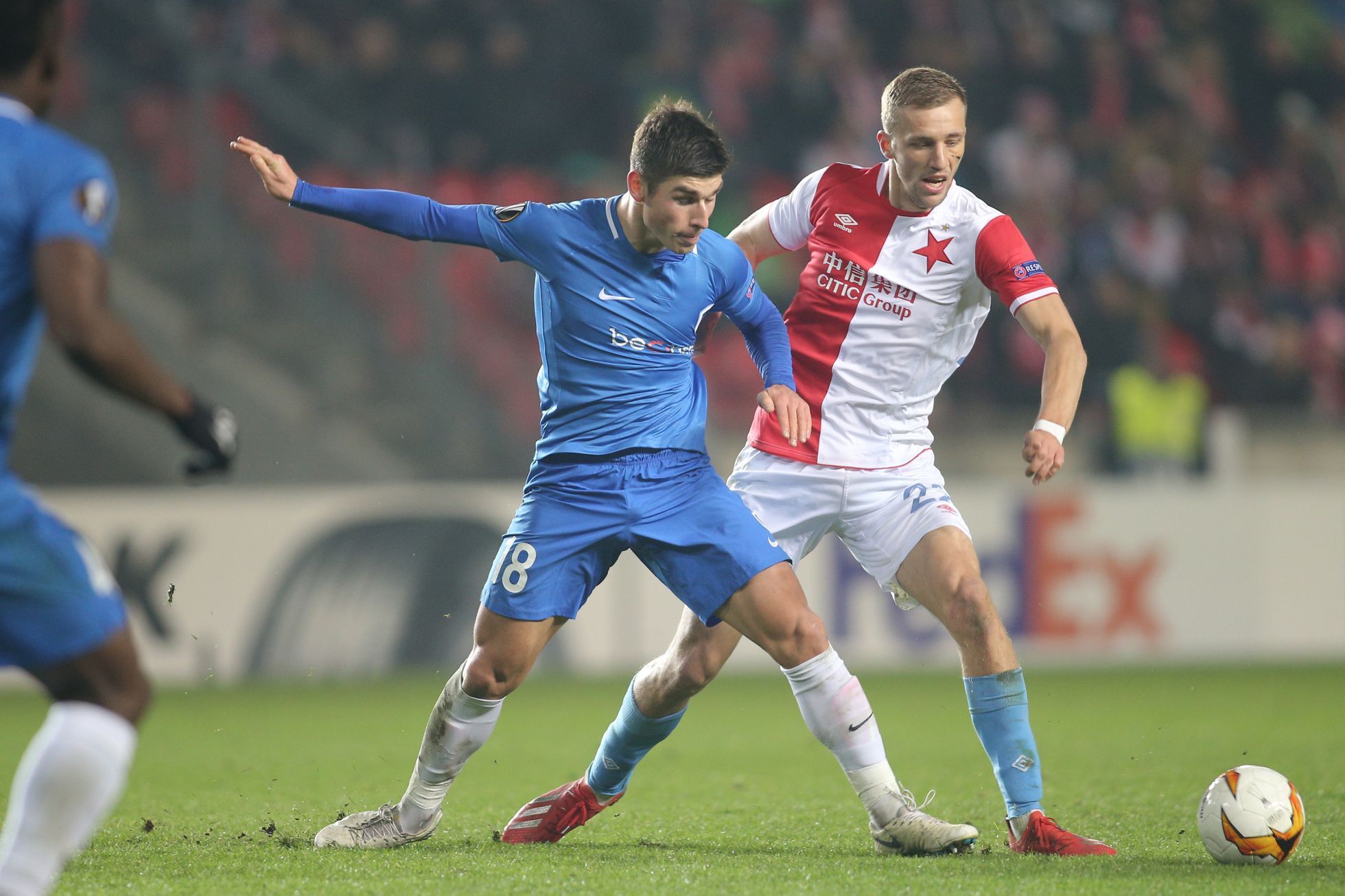Tomáš Souček v zápase EL Slavia - Genk