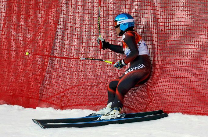 Soči 2014, super-G Ž: Carolina Ruizová-Castillová, pád