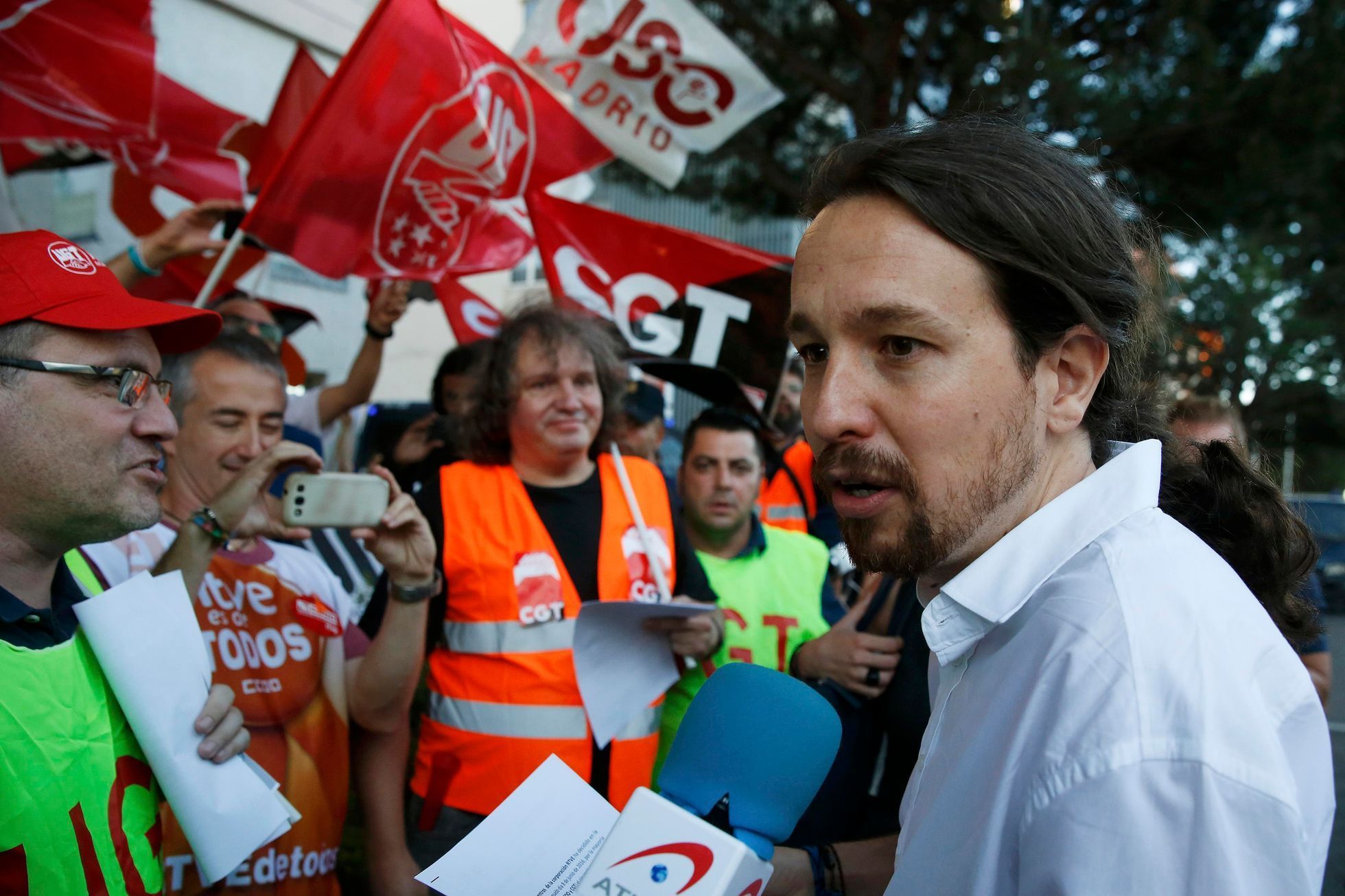Pablo Iglesias - předseda levicové strany Podemos - Španělsko