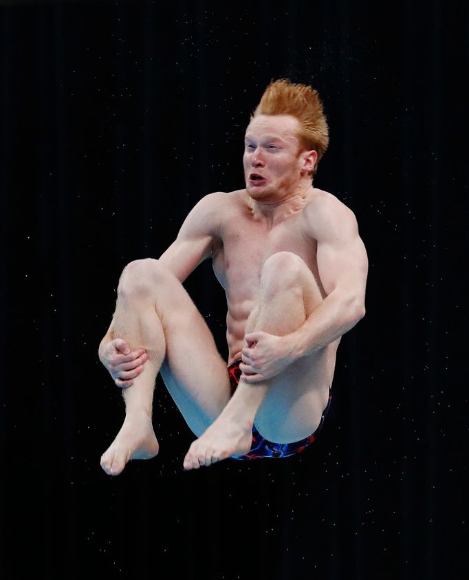 Diving - FINA Diving World Cup 2021 and Tokyo 2020 Olympics Aquatics Test Event - Tokyo Aquatics Centre, Tokyo, Japan - May 6, 2021 Britain's James Heatly in action durin