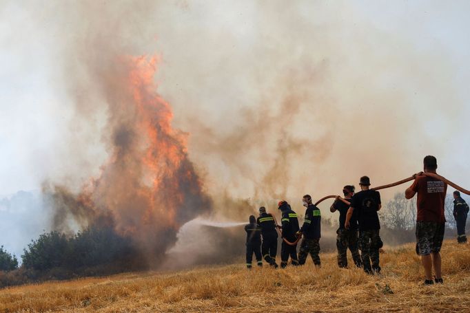 Lesní požáry v Řecku.