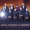 Winners of the FIFA/FIFPro World XI 2014 pose with their trophies during FIFA Ballon d'Or 2014 soccer awards ceremony in Zurich