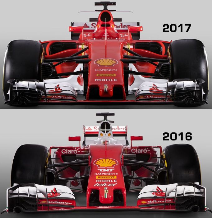 F1: Ferrari SF70H (2017) vs. SF16-H (2016)