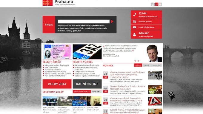 Internetové stránky pražského magistrátu