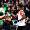 Luis Sinisterra slaví gól v prvním čtvrtfinále Evropské konferenční ligy Feyenoord - Slavia