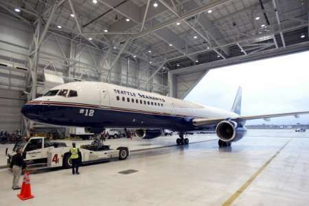 Týmové letadlo Seattle Sahawks.