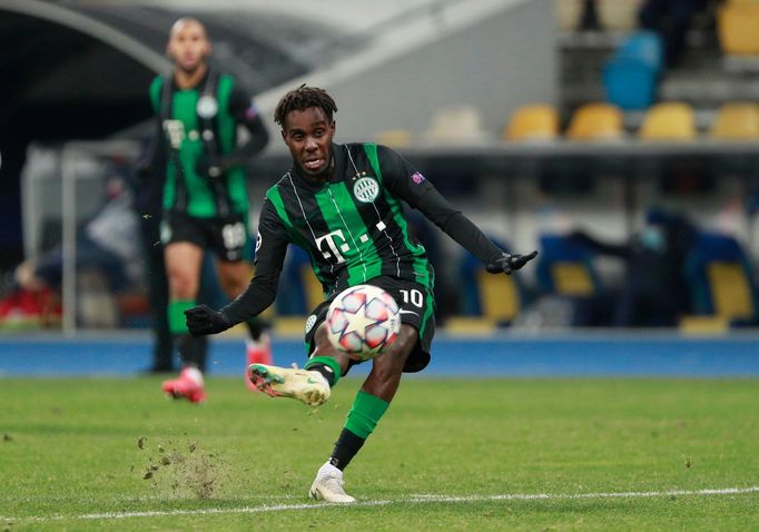 Soccer Football - Champions League - Group G - Dynamo Kyiv v Ferencvaros - NSC Olympiyskiy, Kyiv, Ukraine - December 8, 2020 Ferencvaros' Tokmac Nguen in action REUTERS/V