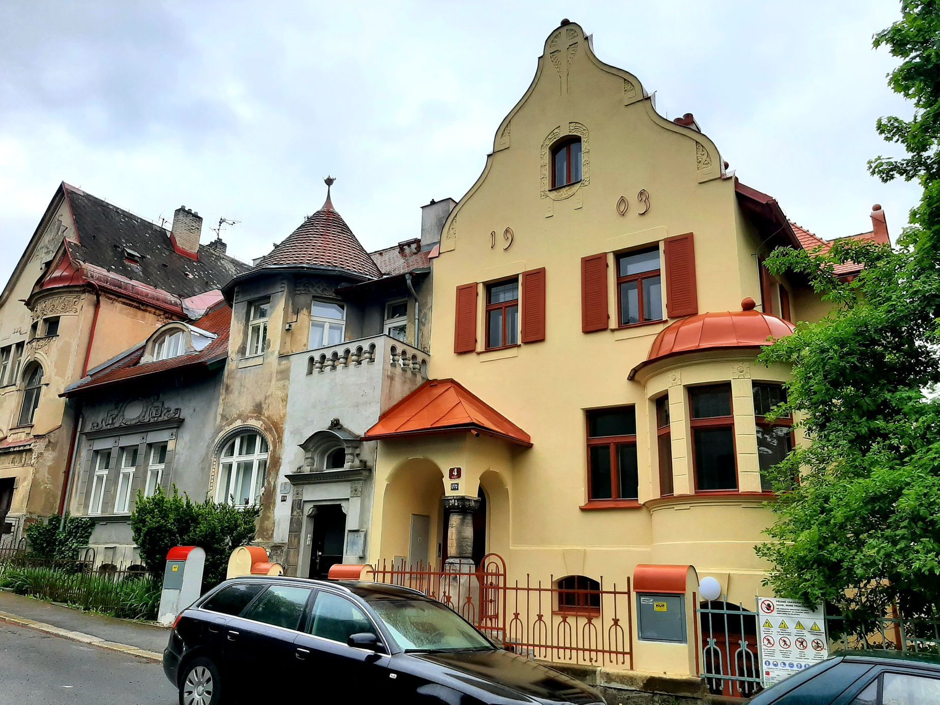 Jablonec, vily, architektonické vycházky