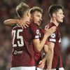 fotbal, Liga mistrů 2024/2025, 4. předkolo, Sparta - Malmö, radost Sparty, Asger Sörensen, Matěj Ryneš, Martin Vitík
