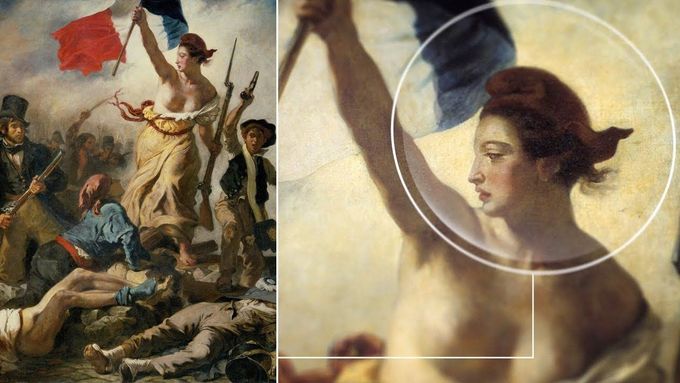 Tříminutové video aukční síně Sotheby's představuje malbu Svoboda vede lid na barikády od Eugèna Delacroixe.