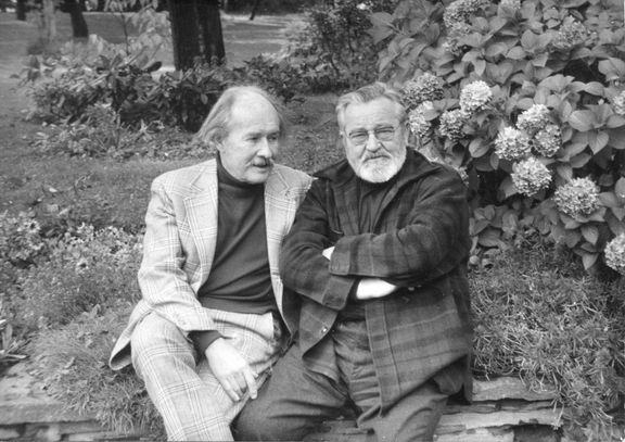 Jan Werich a Jiří Voskovec ve Vídni, 1974.