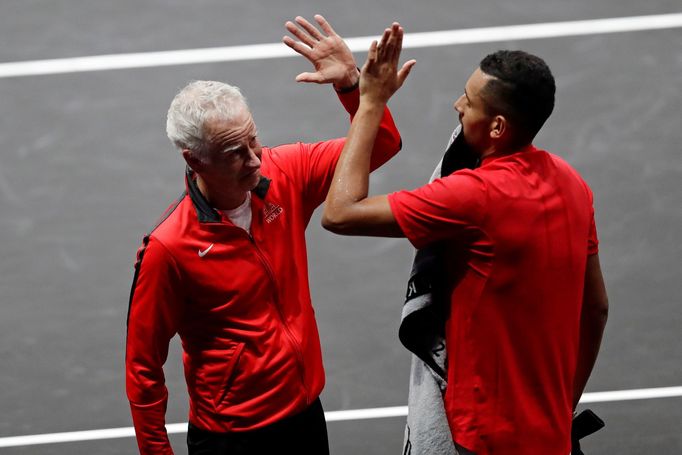 Nick Kyrgios a John McEnroe na Laver Cupu 2017