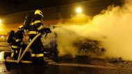 Požár automobilu v tunelovém komplexu Blanka