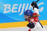České hokejistky na Američankami dokonce senzačně vedly poté, co ve 25. minutě otevřela skóre Michaela Pejzlová.