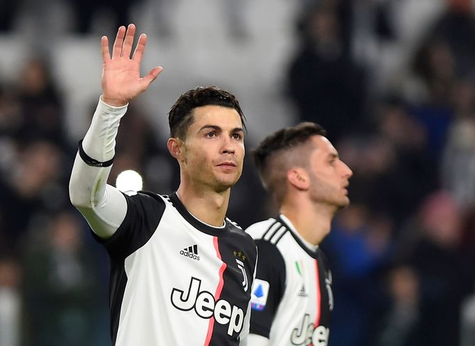 Cristiano Ronaldo v zápase Juventusu proti Udinese.