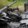 Ukrajina - Slavjansk - zničené vojenské vozidlo